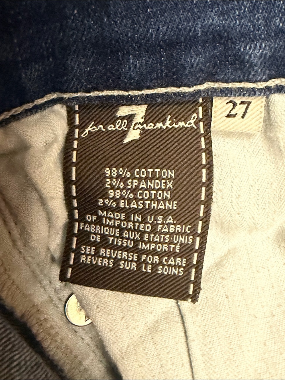 7 For All Mankind Bootcut Jeans 27 Medium Wash Blue Denim Y2K Vibe Long Inseam - Picture 9 of 11
